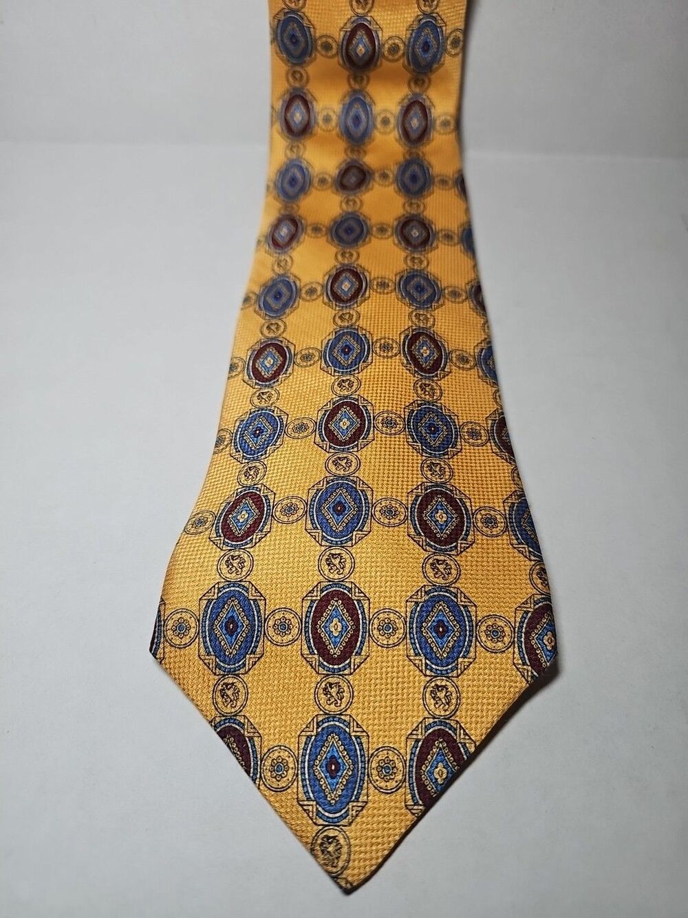 Tommy Hilfiger Yellow Red Blue Patterned Italian Silk Tie